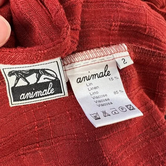 Vintage Linen Matching Skirt Set Midi Maxi Tank Top Tunic Blouse Pleats Bohemian - Picture 5 of 6